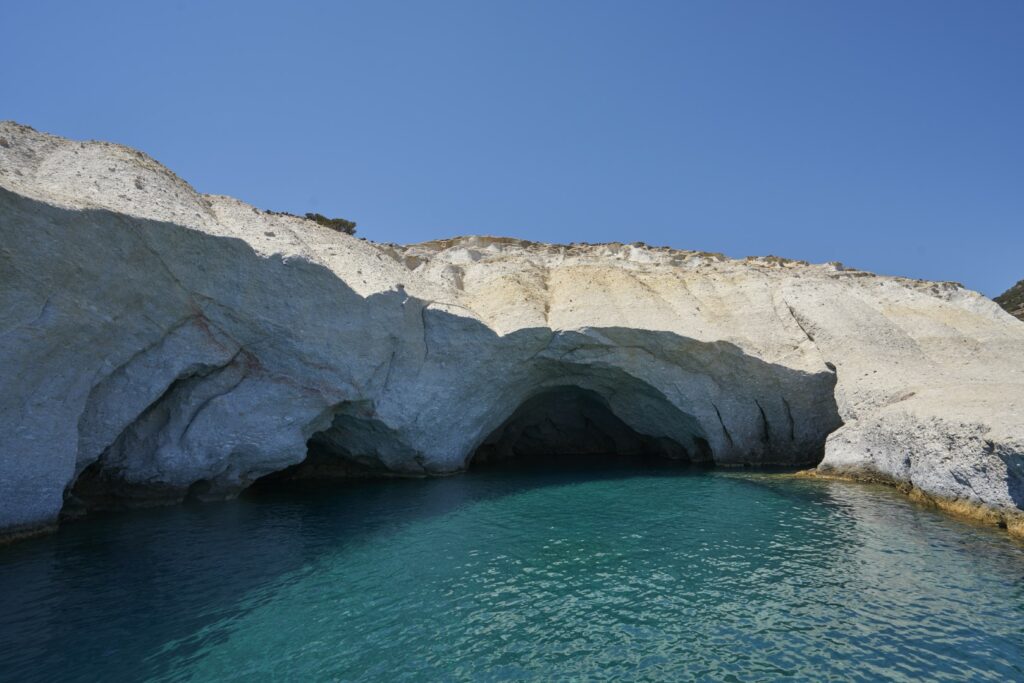 A La Mer - Kleftiko caves in Milos Greece with milosboatrentals.gr